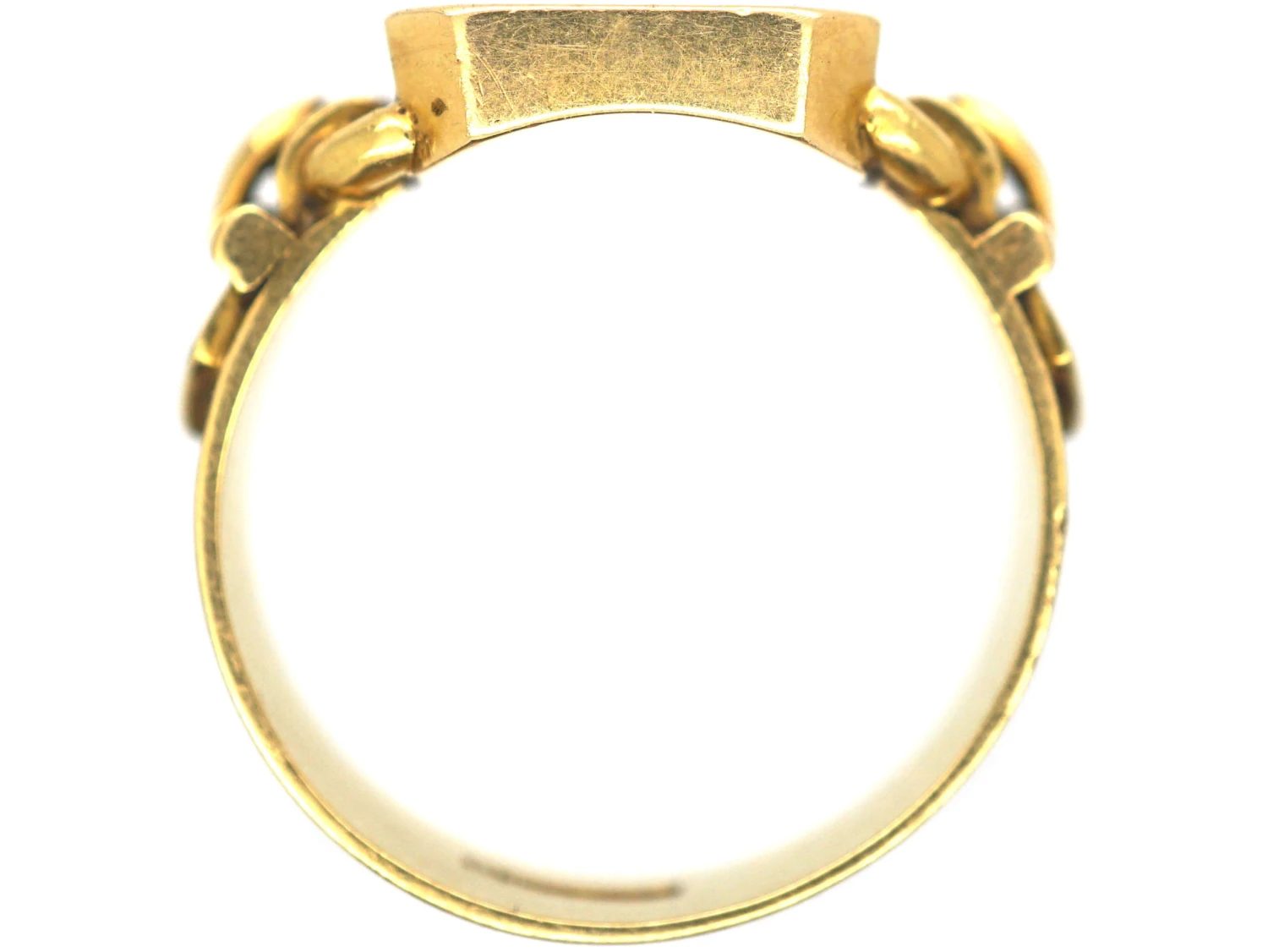 Victorian 18ct Signet Ring With Buckle Detail 6 Victorian 18ct Signet Ring With Buckle Detail - Image 4