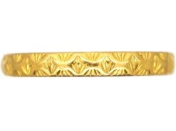 Art Deco 22ct Gold Wedding Ring With Ornate Decoration