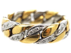 18ct White & Yellow Gold Ring Set With Diamonds -Antique Jewellery Company 8193ab27 dsc05481