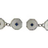 9ct & Mother Of Pearl Cufflinks Set With Sapphires -Antique Jewellery Company 81a1351966156 436