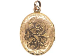 Edwardian 9ct Gold Engraved Oval Locket -Antique Jewellery Company 81adb94b dsc07239 scaled 1