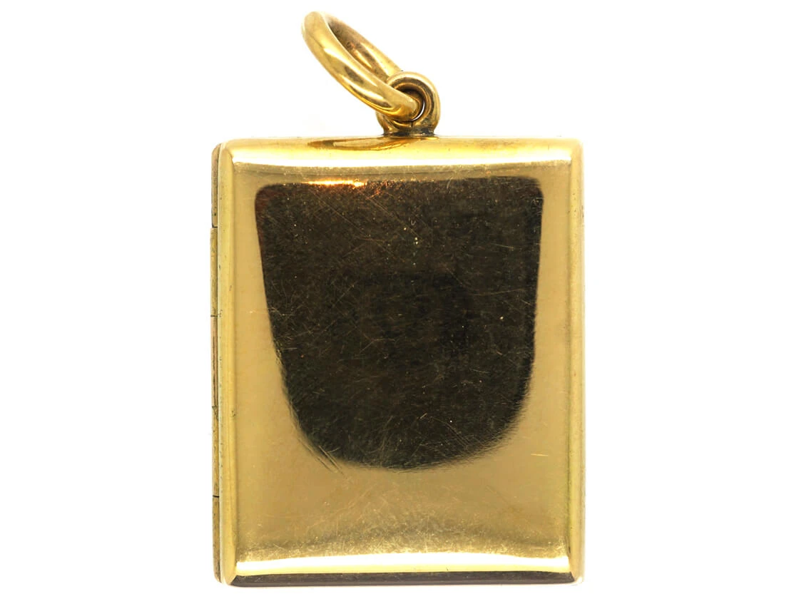 Victorian 18ct Gold Rectangular Double Opening Locket 3 Victorian 18ct Gold Rectangular Double Opening Locket