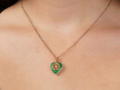 Edwardian 15ct Gold, Enamel & Natural Split Pearl Heart Pendant With Locket Back 11 Edwardian 15ct Gold, Enamel & Natural Split Pearl Heart Pendant With Locket Back -Antique Jewellery Company 8262a8a9 nsf09078