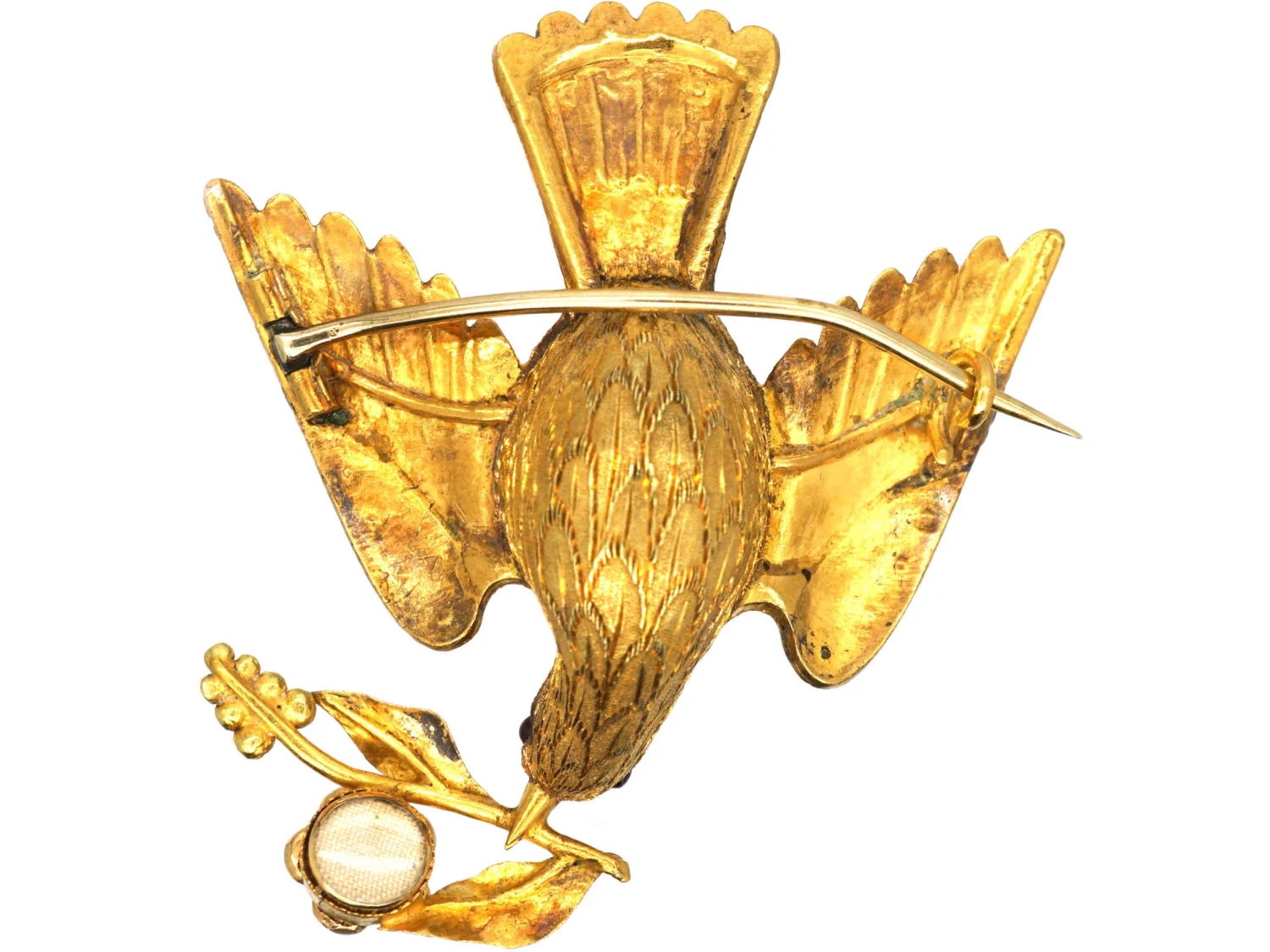 Regency 15ct Two Colour Gold Dove Brooch Set With Turquoise 5 Regency 15ct Two Colour Gold Dove Brooch Set With Turquoise - Image 3