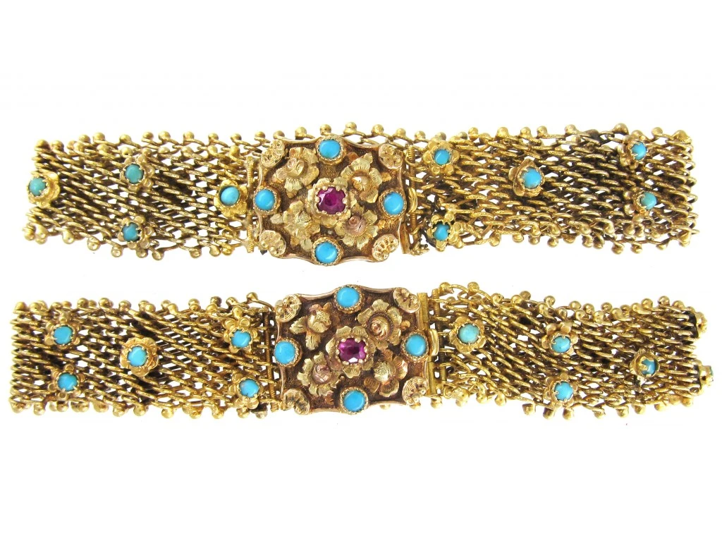 Pair Of Georgian 18ct Gold Mesh Bracelets 5 Pair Of Georgian 18ct Gold Mesh Bracelets - Image 3
