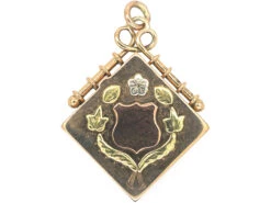 Edwardian 15ct Three Colour Gold Diamond Shaped Locket