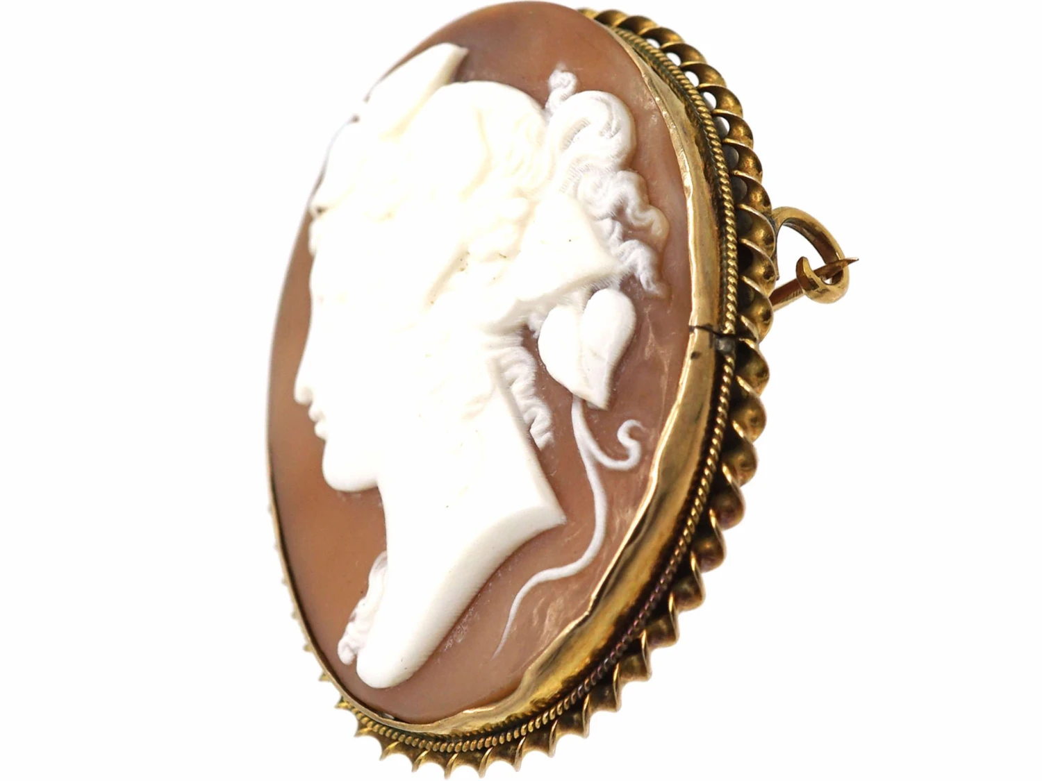 Victorian 15ct Gold & Shell Cameo Brooch Of A Classical Ladies Head 4 Victorian 15ct Gold & Shell Cameo Brooch Of A Classical Ladies Head - Image 2