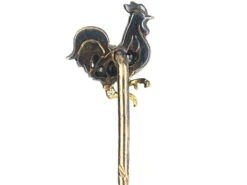 Edwardian 15ct Gold & Silver Enamel & Rose Diamond Cockerel Tie Pin -Antique Jewellery Company 85216ac5 dsc07693