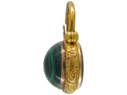 18ct Gold & Malachite Padlock Locket 8 18ct Gold & Malachite Padlock Locket -Antique Jewellery Company 85a1