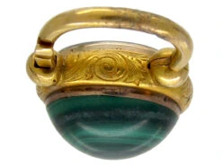 18ct Gold & Malachite Padlock Locket 9 18ct Gold & Malachite Padlock Locket -Antique Jewellery Company 85b1