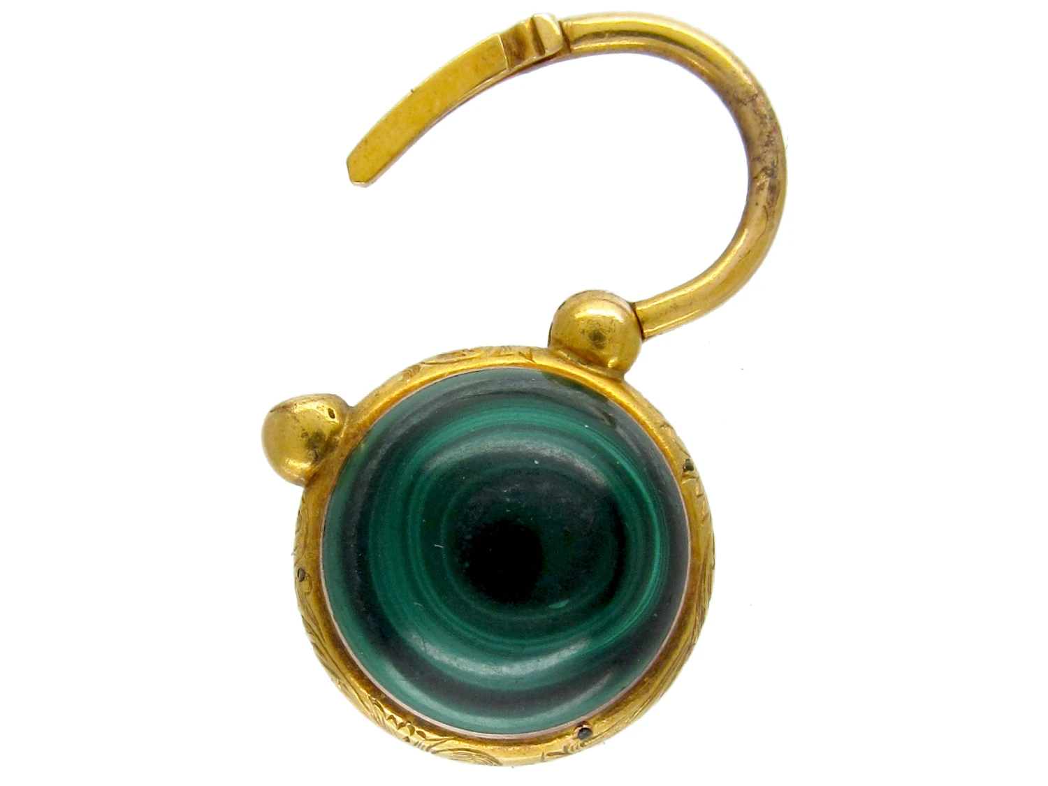 18ct Gold & Malachite Padlock Locket 6 18ct Gold & Malachite Padlock Locket - Image 4