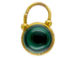 18ct Gold & Malachite Padlock Locket