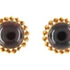 Victorian Cabochon Garnet & Gold Earrings -Antique Jewellery Company 86a