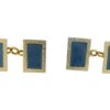 Blue & White Enamel 18ct Gold Cufflinks By Cropp & Farr