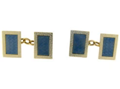 Blue & White Enamel 18ct Gold Cufflinks By Cropp & Farr