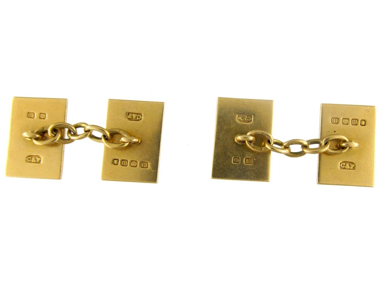 Blue & White Enamel 18ct Gold Cufflinks By Cropp & Farr 4 Blue & White Enamel 18ct Gold Cufflinks By Cropp & Farr - Image 2