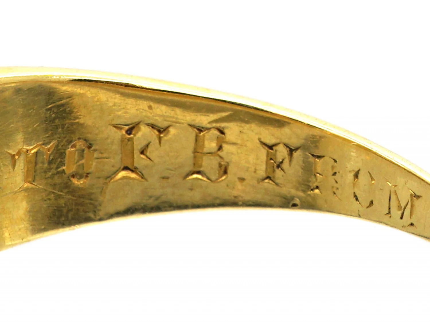 Victorian 18ct Gold, Three Stone Old Mine Cut Diamond Rub Over Set Ring 9 Victorian 18ct Gold, Three Stone Old Mine Cut Diamond Rub Over Set Ring - Image 7