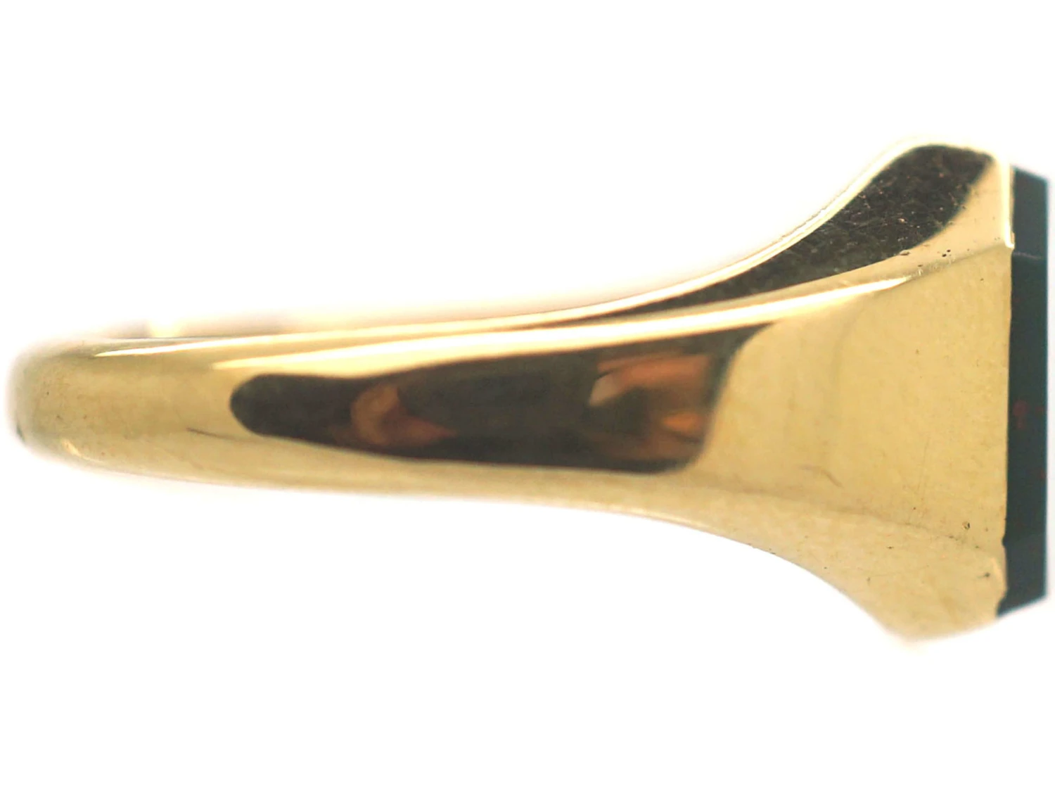 Art Deco 18ct Gold & Bloodstone Signet Ring 7 Art Deco 18ct Gold & Bloodstone Signet Ring - Image 5
