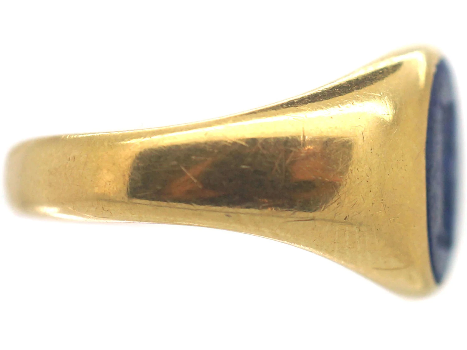 Edwardian 18ct Gold & Lapis Lazuli Signet Ring Of A Bull 7 Edwardian 18ct Gold & Lapis Lazuli Signet Ring Of A Bull - Image 5