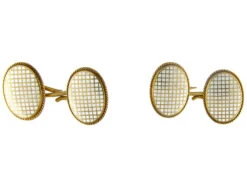 18ct Victorian White Enamel Cufflinks