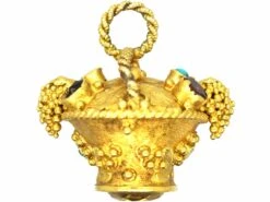Georgian 18ct Two Colour Gold , Turquoise & Garnet Flower Basket Pendant With Inset Citrine Base 8 Georgian 18ct Two Colour Gold , Turquoise & Garnet Flower Basket Pendant With Inset Citrine Base -Antique Jewellery Company 898e40d3 dsc09531 scaled 1