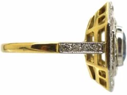 Art Deco 18ct Gold & Platinum, Sapphire & Diamond Octagonal Shaped Ring -Antique Jewellery Company 89d41f00 dsc01822 scaled 1