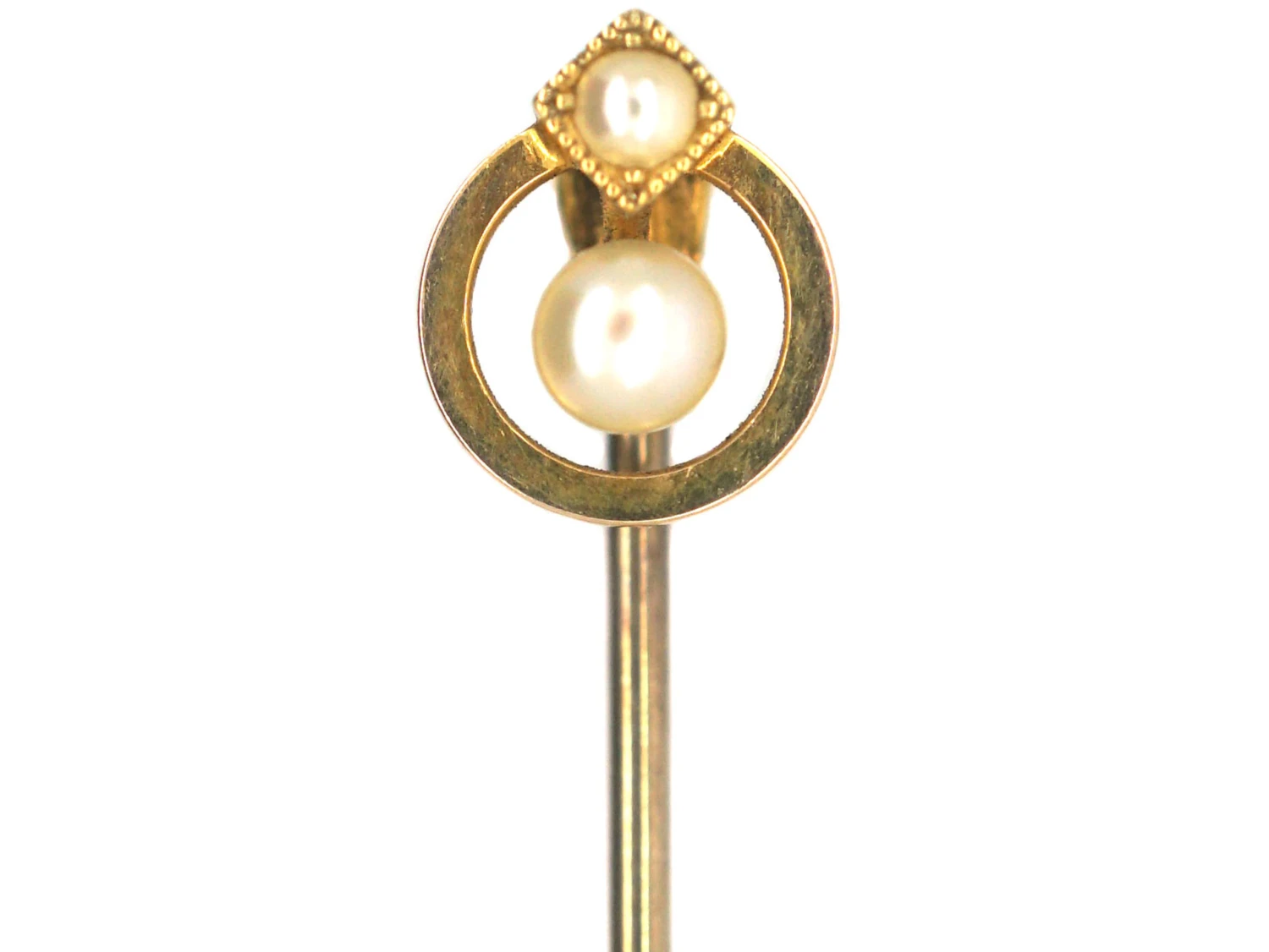 Edwardian 15ct Gold Pearl Tie Pin 3 Edwardian 15ct Gold Pearl Tie Pin