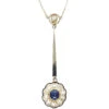 Edwardian 15ct Gold & Platinum, Sapphire & Diamond Drop Pendant On Platinum Chain -Antique Jewellery Company 8aa8bcae dsc00079