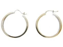 Diamond 18ct White Gold Hoop Earrings -Antique Jewellery Company 8b1
