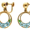 Enamel & Gold Flower Hoop Earrings -Antique Jewellery Company 8b1325183090 946