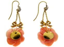 Coral & Diamond Flower Earrings 5 Coral & Diamond Flower Earrings -Antique Jewellery Company 8b1325184579 250