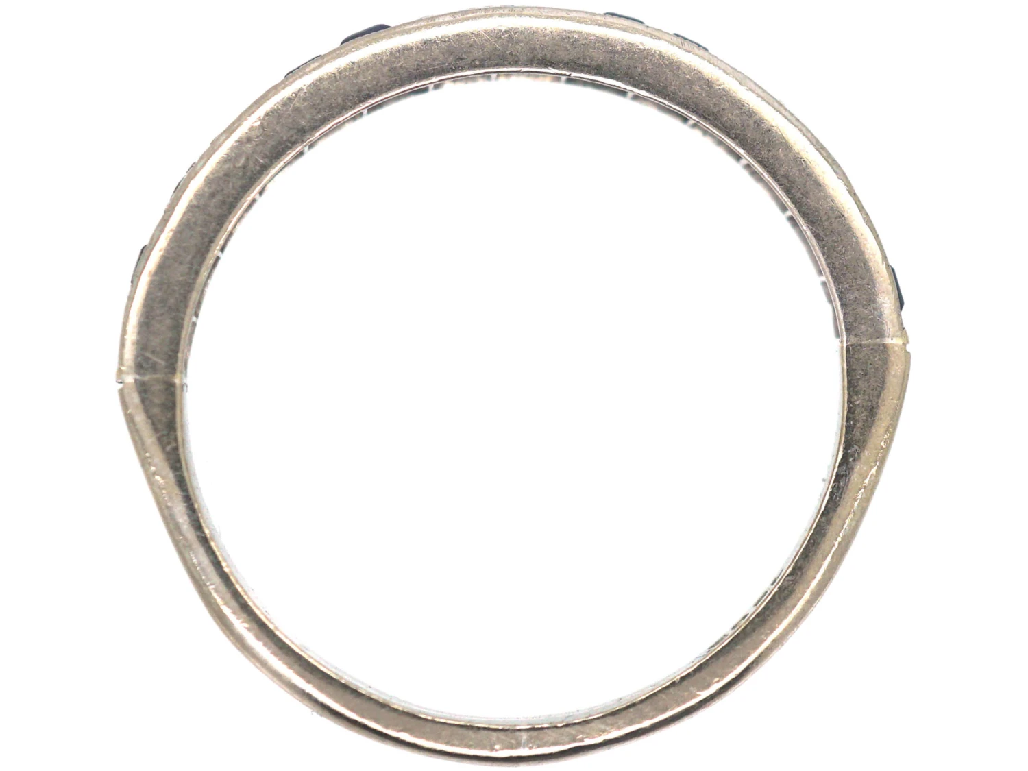 Art Deco 18ct White Gold Sapphire & Diamond Half Eternity Ring 6 Art Deco 18ct White Gold Sapphire & Diamond Half Eternity Ring - Image 4