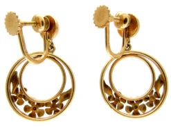 Enamel & Gold Flower Hoop Earrings 7 Enamel & Gold Flower Hoop Earrings -Antique Jewellery Company 8c1325183091 957