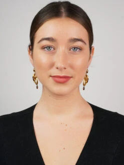 Victorian 15ct Gold & Almandine Garnet Drop Earrings -Antique Jewellery Company 8defd221 nsf04859