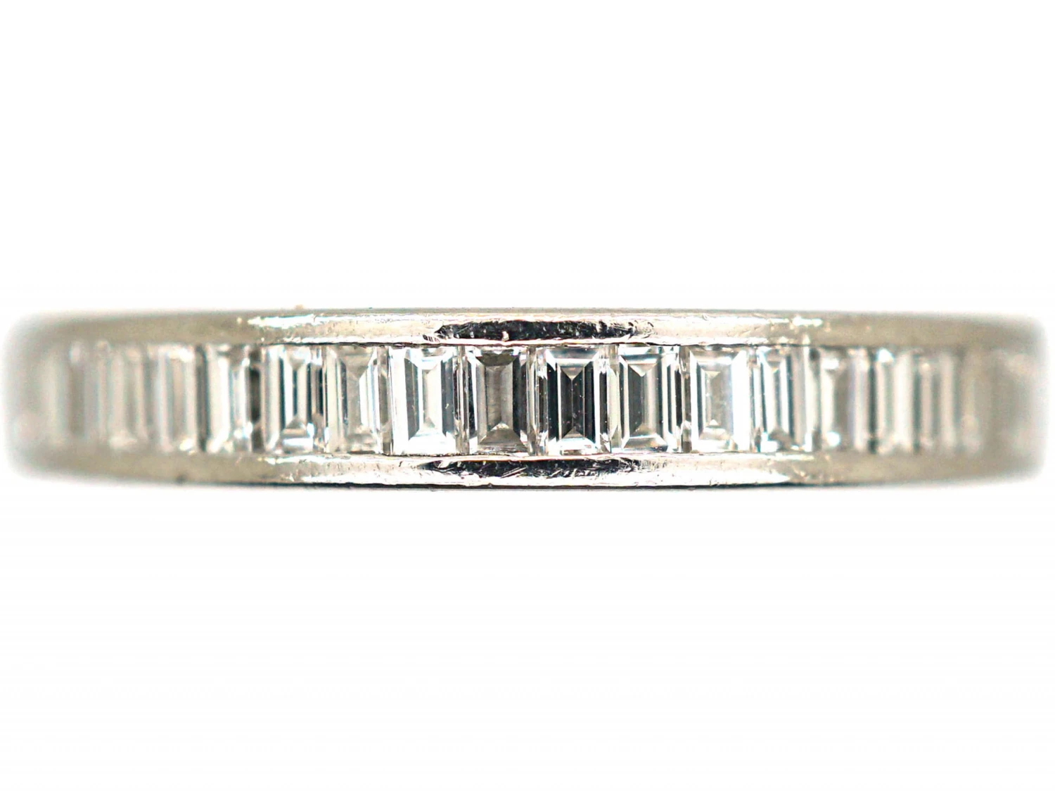 18ct White Gold & Baguette Diamond Half Eternity Ring 3 18ct White Gold & Baguette Diamond Half Eternity Ring