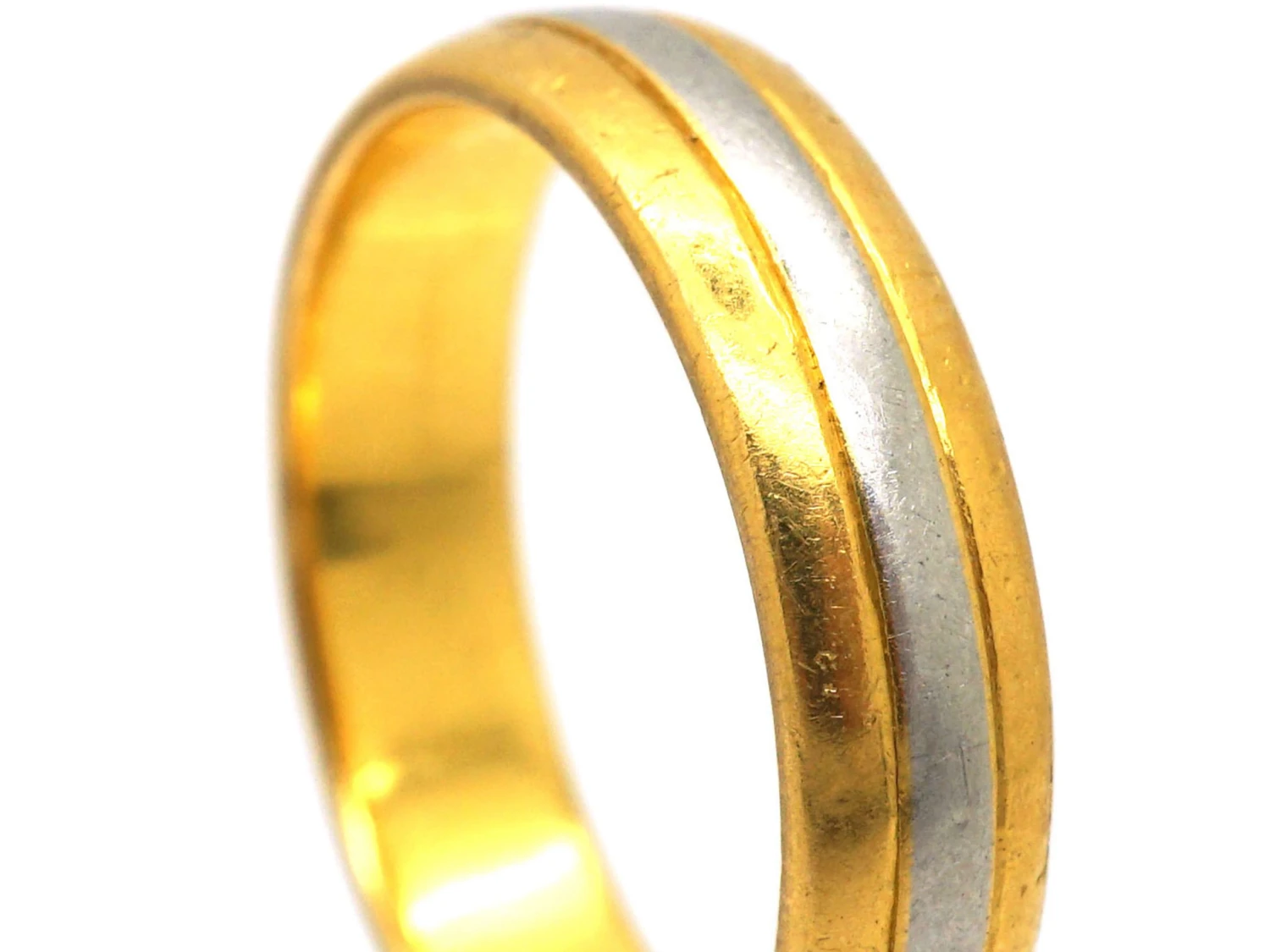 Mid 20th Century 22ct Gold & Platinum Wedding Ring By Charles Green & Sons 4 Mid 20th Century 22ct Gold & Platinum Wedding Ring By Charles Green & Sons - Image 2
