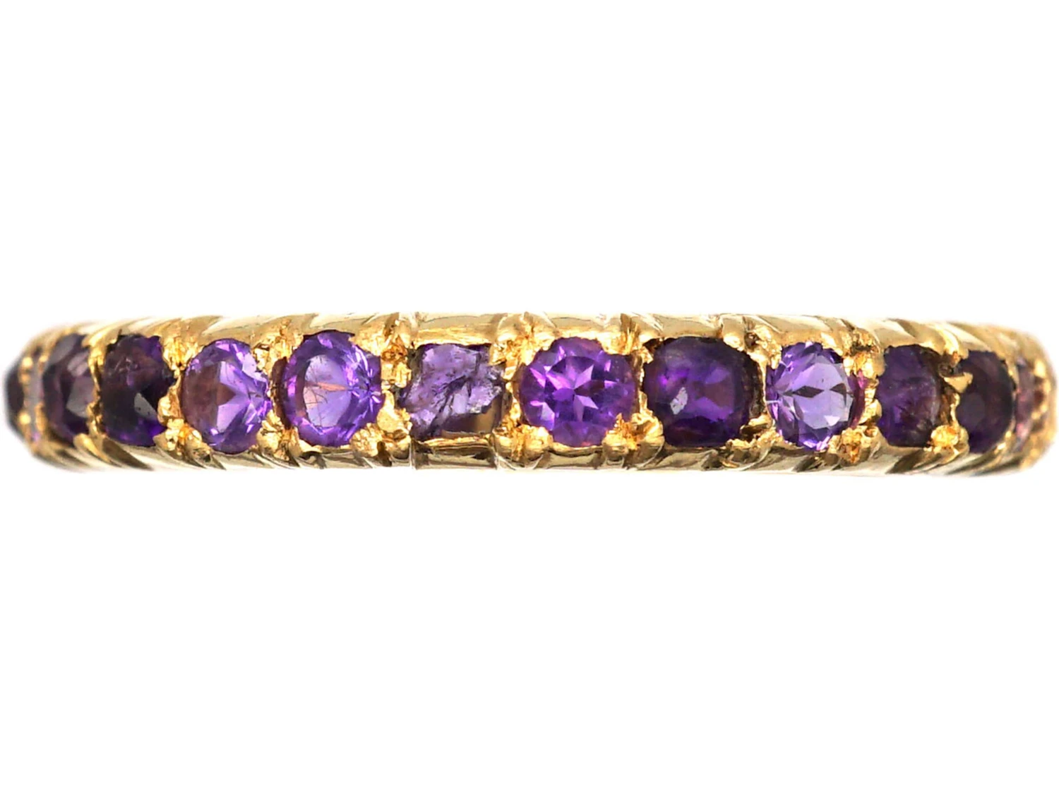 Victorian 18ct Gold Eternity Ring Set With Amethysts 3 Victorian 18ct Gold Eternity Ring Set With Amethysts