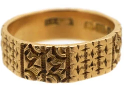 Victorian 18ct Gold Decorated Wedding Band -Antique Jewellery Company 9012bd9b dsc01276