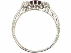 Early 20th Century 18ct White Gold, Ruby & Diamond Three Stone Ring 10 Early 20th Century 18ct White Gold, Ruby & Diamond Three Stone Ring -Antique Jewellery Company 90f0d1b5 dsc08683 scaled 1