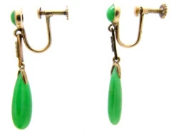 Jade Drop Gold Earrings -Antique Jewellery Company 91c1341918757 621