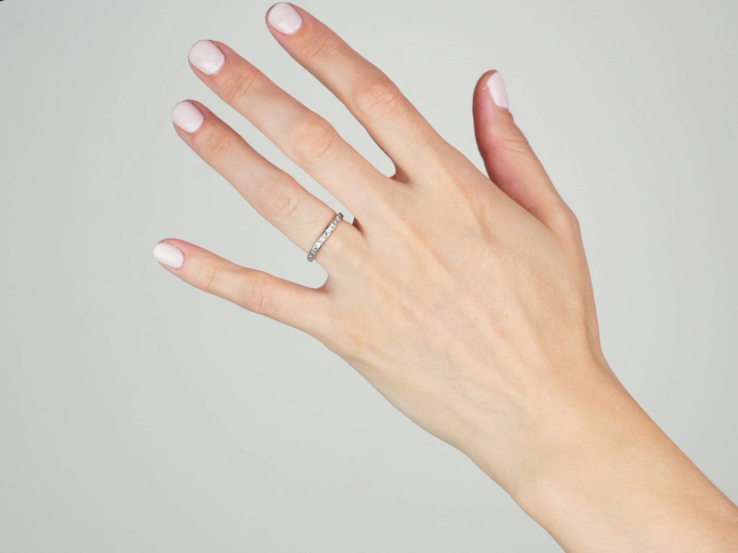 Art Deco 18ct Gold & Platinum, Half Eternity Ring 4 Art Deco 18ct Gold & Platinum, Half Eternity Ring - Image 2