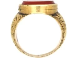 Victorian 18ct Gold Signet Ring Set With Carnelian With Secret Hinged Locket -Antique Jewellery Company 921f1cdb dsc02218 scaled 1