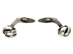 Silver Knot Cufflinks Set With Sapphires -Antique Jewellery Company 92d