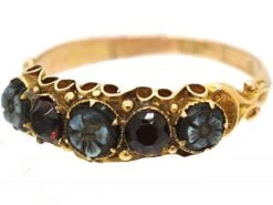 Regency 15ct Gold Ring Set With Onyx & Garnets With Flower Detail -Antique Jewellery Company 92d9d0cd dsc08324 scaled 1