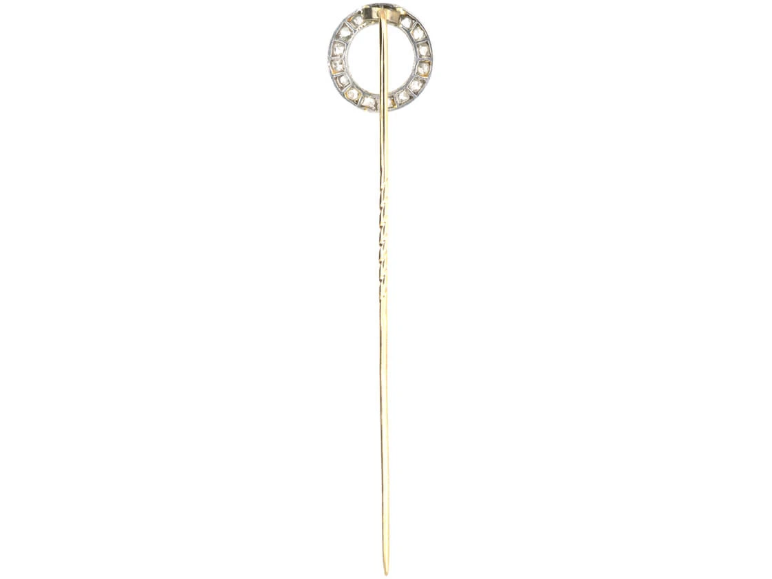 Art Deco Platinum & Rose Diamond Winning Post Tie Pin 5 Art Deco Platinum & Rose Diamond Winning Post Tie Pin - Image 3
