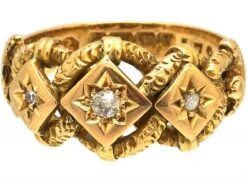 Victorian 18ct Gold Triple Knot Ring Set With Three Diamonds -Antique Jewellery Company 93cd16d0 dsc07545 scaled 1