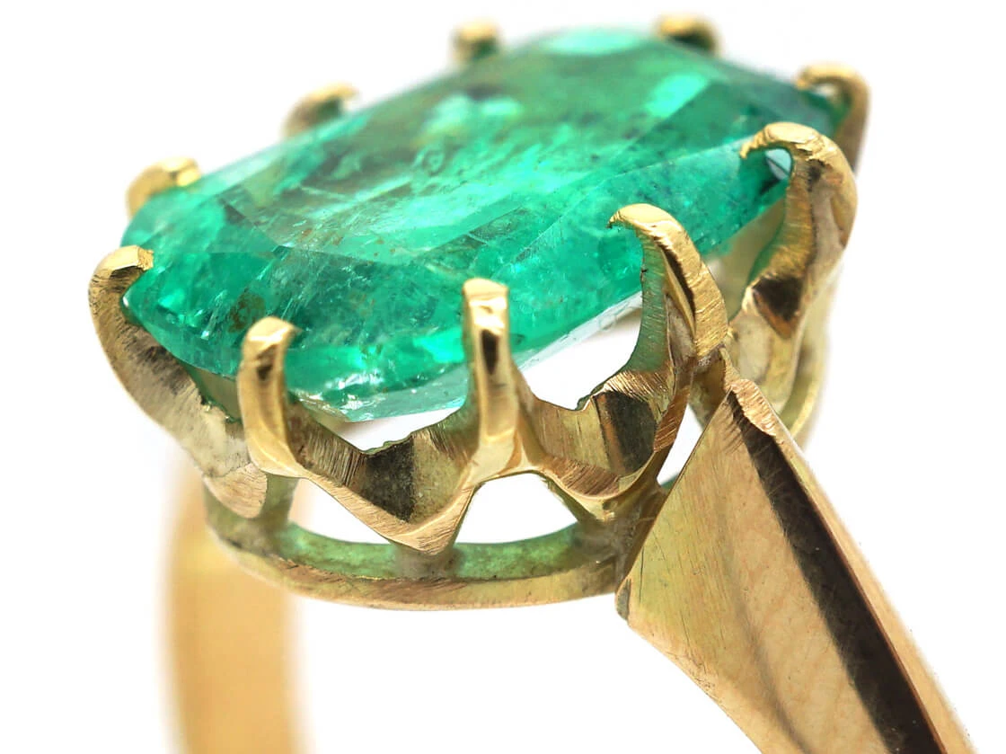 Edwardian 18ct Gold & Emerald Ring 4 Edwardian 18ct Gold & Emerald Ring - Image 2
