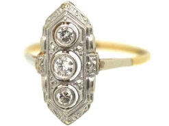 Art Deco 14ct Yellow & White Gold Three Stone Diamond Ring 17 Art Deco 14ct Yellow & White Gold Three Stone Diamond Ring -Antique Jewellery Company 94acc0ab dsc01763 scaled 1