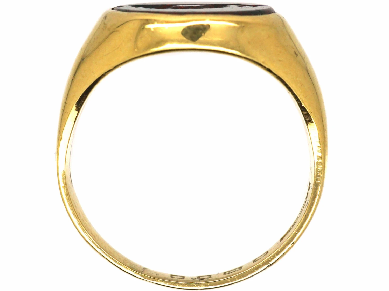 Victorian 18ct Gold Signet Ring Set With A Bloodstone With Dolphin Intaglio 5 Victorian 18ct Gold Signet Ring Set With A Bloodstone With Dolphin Intaglio - Image 3