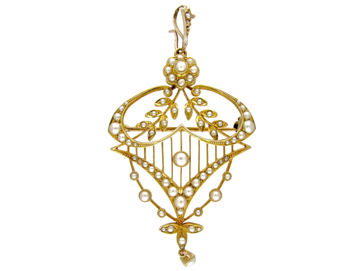 Belle Epoque 15ct Gold & Split Pearls Pendant 3 Belle Epoque 15ct Gold & Split Pearls Pendant